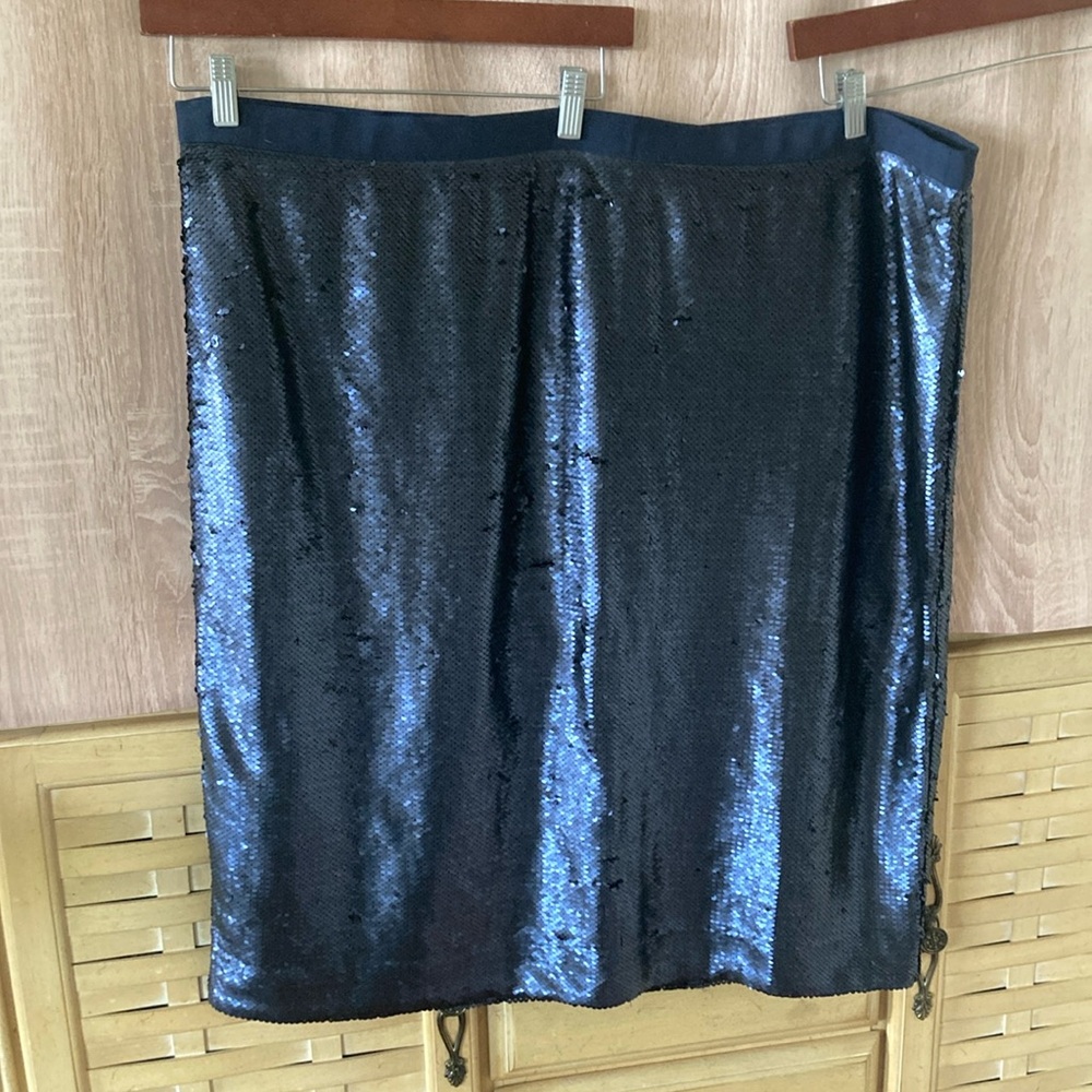 G by Giuliana navy sequin skirt Sz 3X